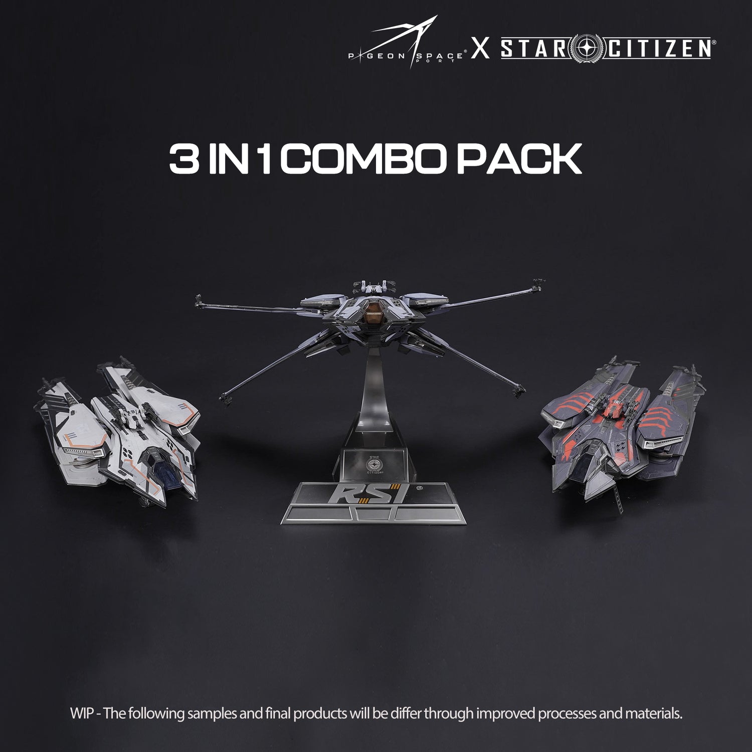 Star Citizen RSI Scorpius collectible ship models displayed together as a 3-pack bundle