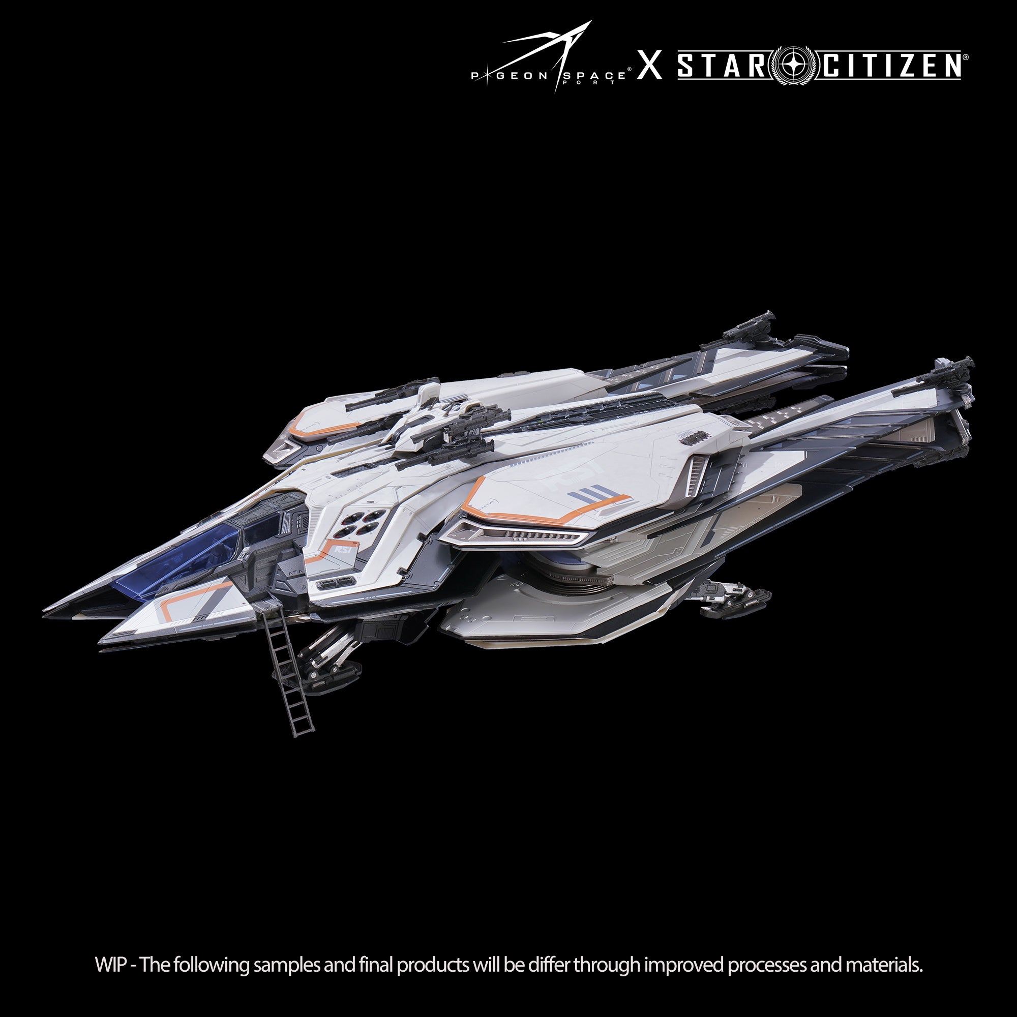 Front diagonal view of the Star Citizen Scorpius Avalanche Paint model retracted wings in landing gear on condition