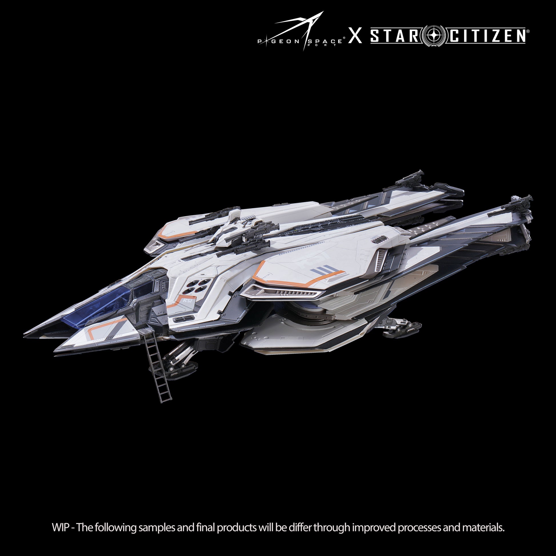 Front diagonal view of the Star Citizen Scorpius Avalanche Paint model retracted wings in landing gear on condition