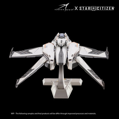Front view of Star Citizen Scorpius ship model in Avalanche Paint, X-shaped wing configuration