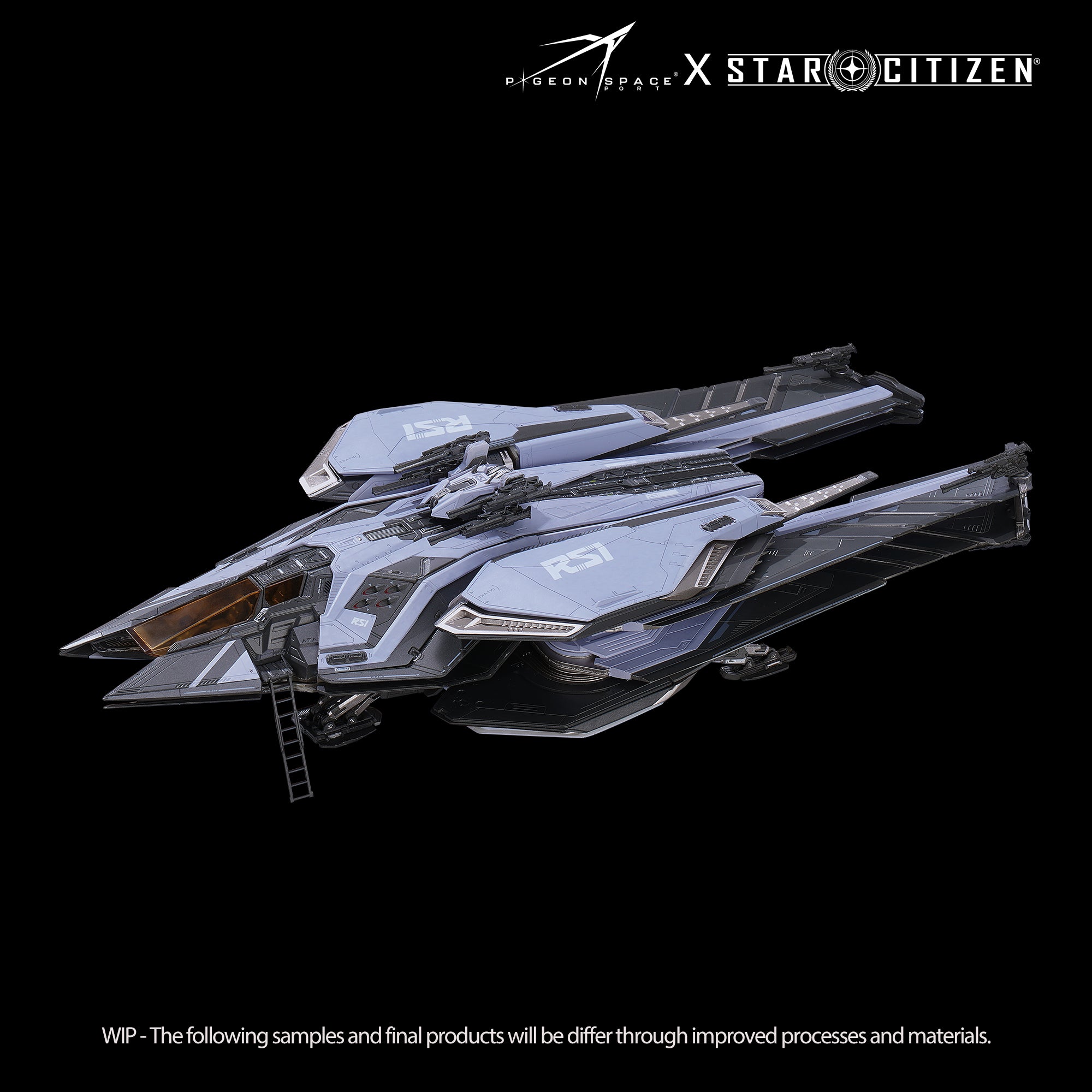 Front diagonal view of the Star Citizen Scorpius Standard Paint model retracted wings in landing gear on condition