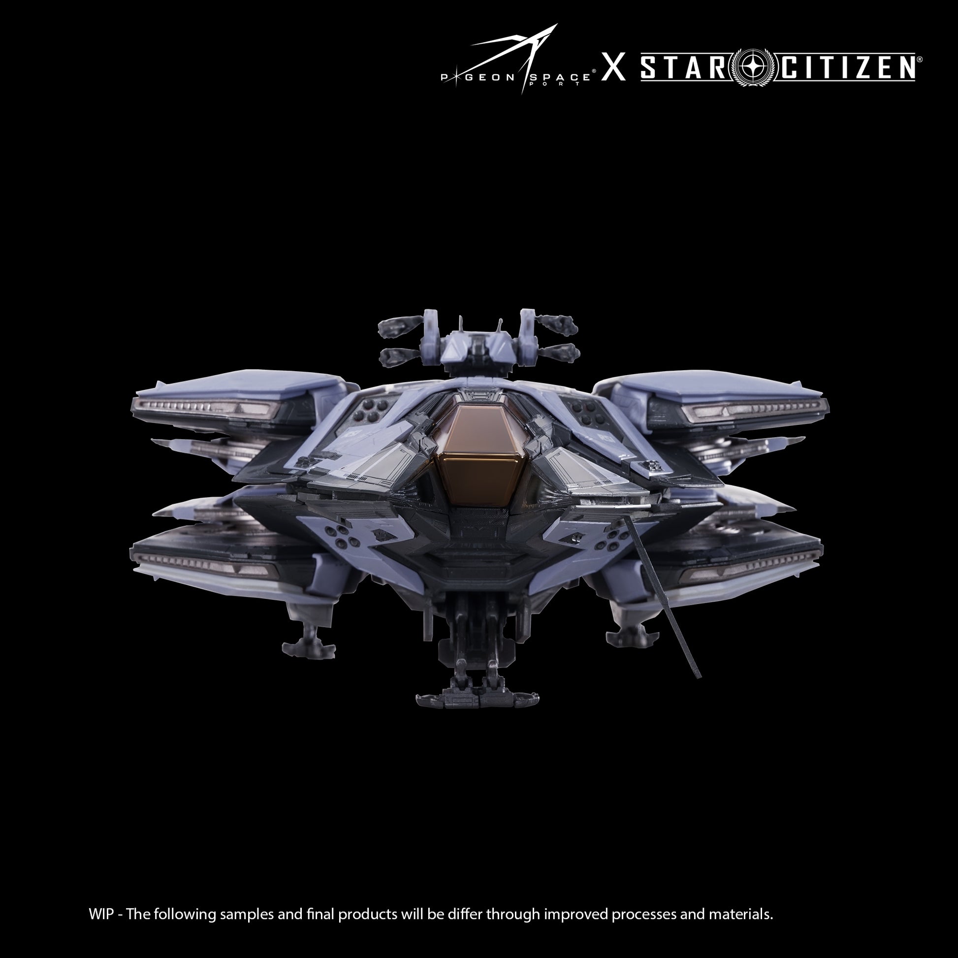 Front View of Star Citizen Scorpius Ship Model Standard paint ship nose cockpit